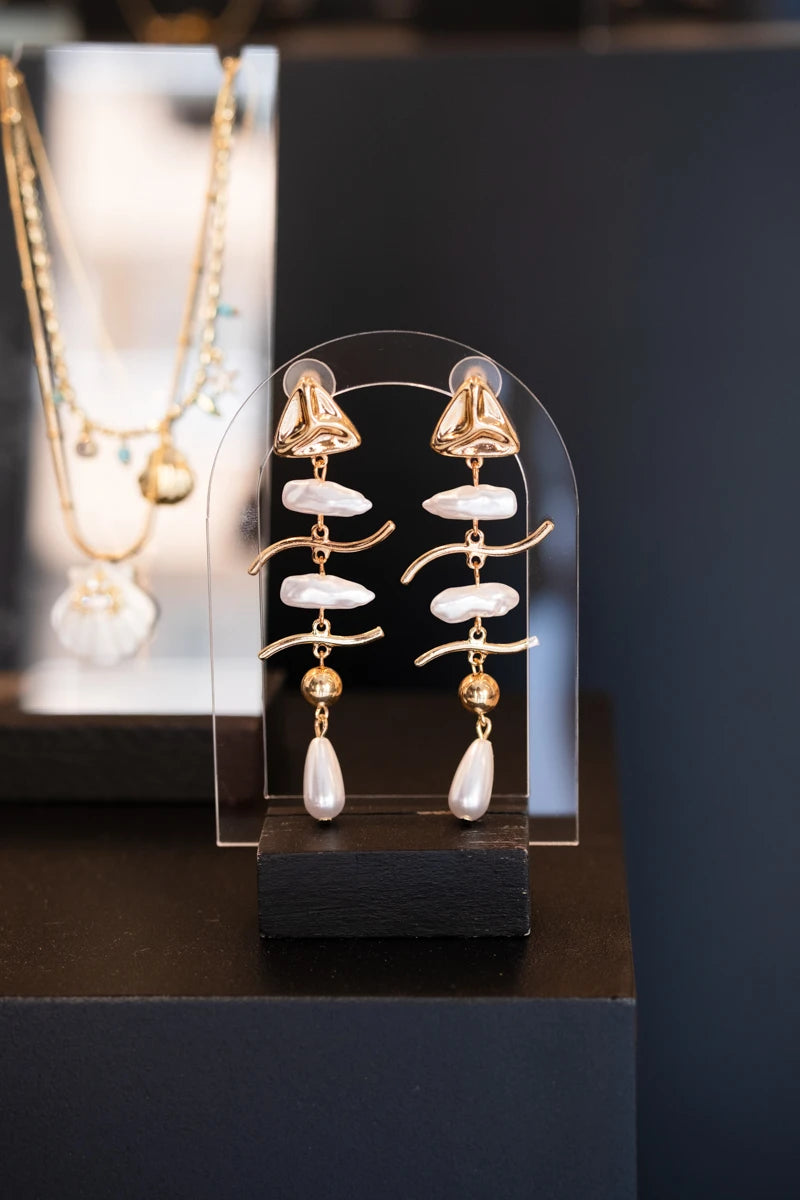 Pearl Cascade Statement Earrings