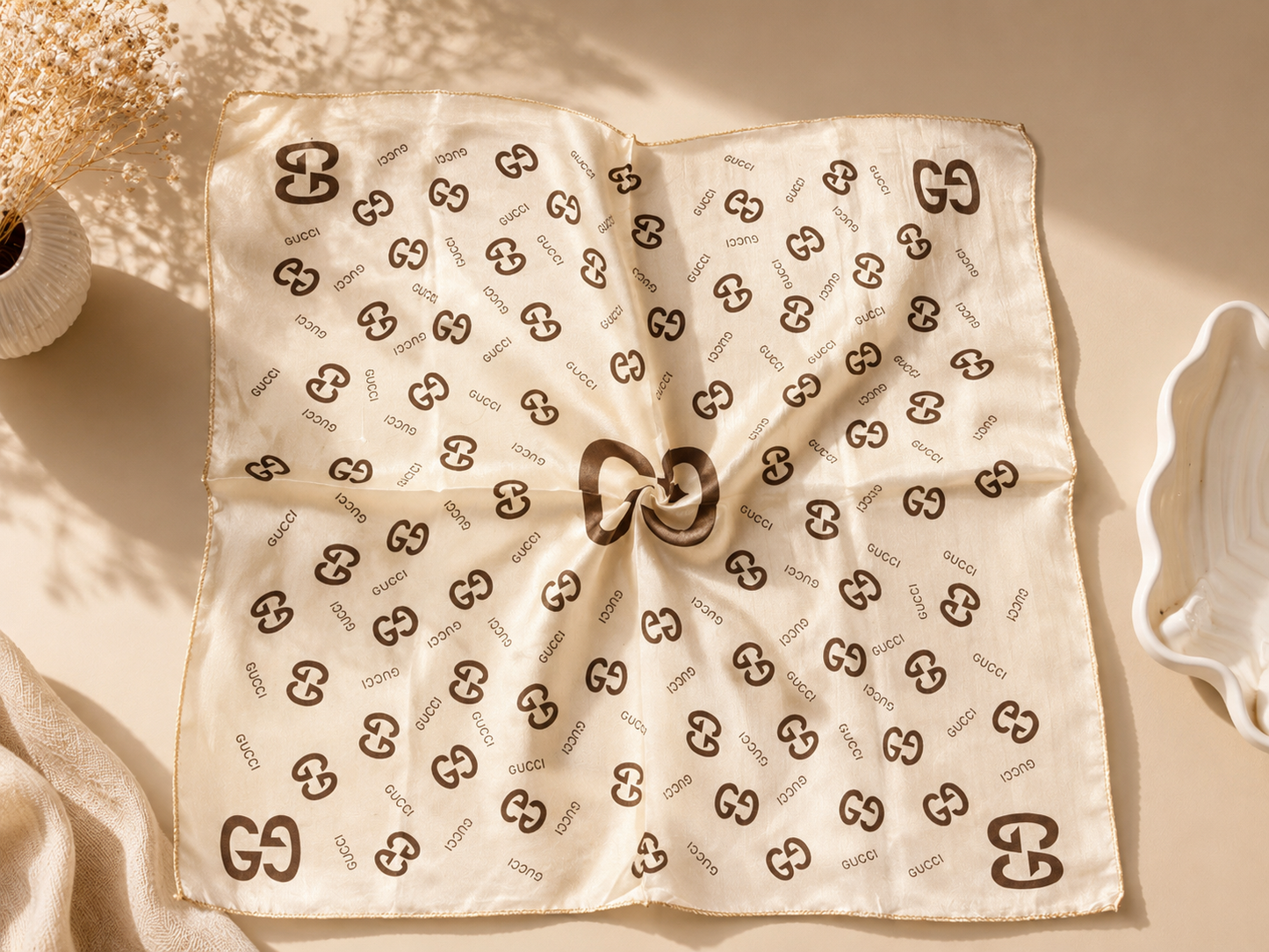 Women’s Satin Square Scarf – 50×50 cm – Assorted Elegant Styles