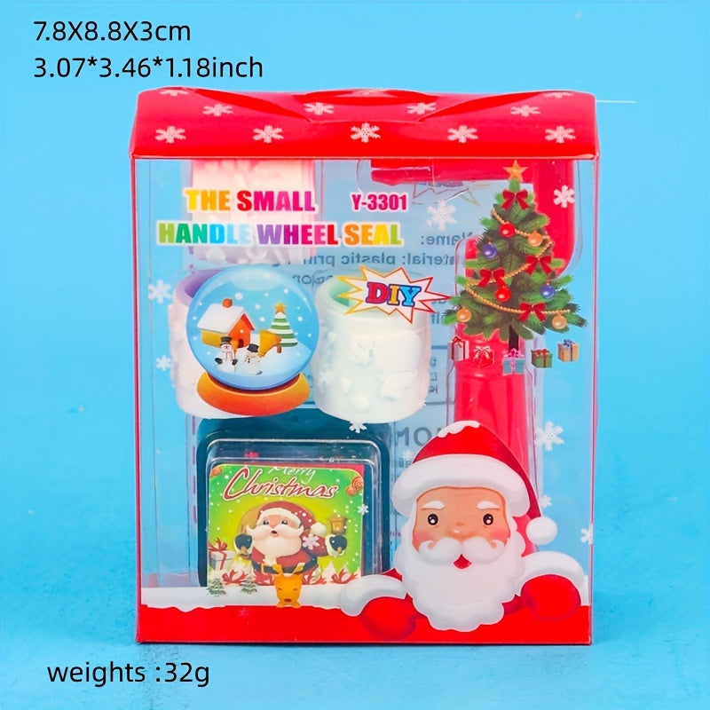 Christmas Roller Stamp Creative Ink Pad Roller Printing Set Children Gifts