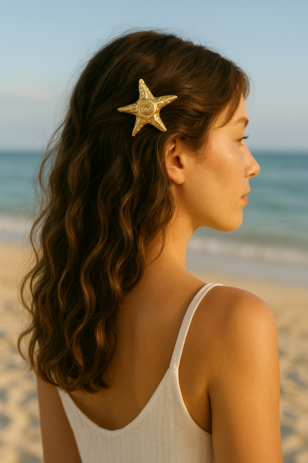 1Pc Women's Metal Hairpin Fashion Personalized Elegant Hair Accessories Trending Starfish Hairpin Decorative Hairpin, Hair Clips, Hair Barrettes Claw Clips