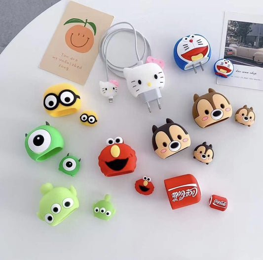 Cute Charging Head Protective Case USB Grade Silicone Cover Cartoon 3D Charger Protective Cover for Original Apple CHARGERS & CABLES