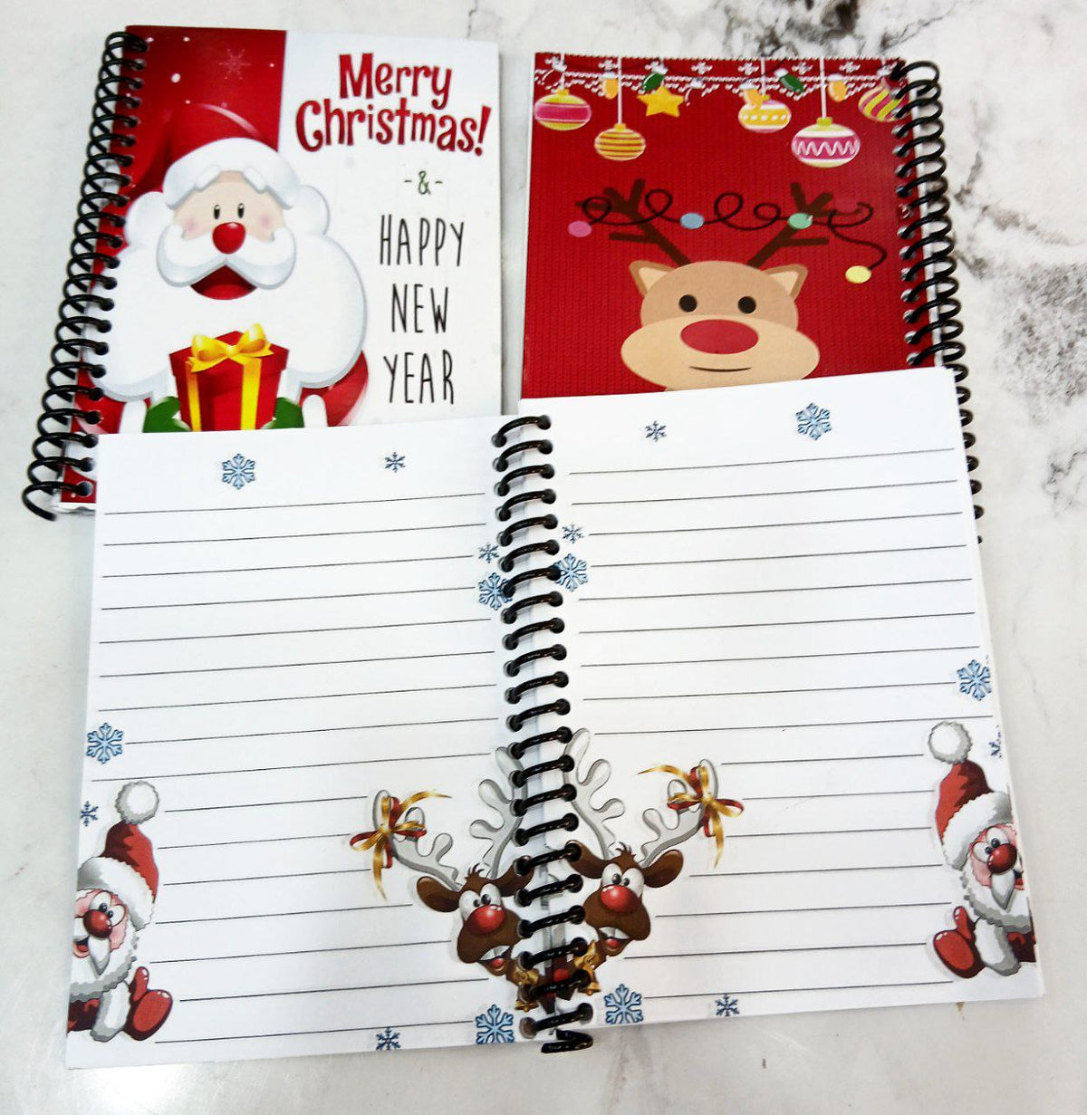 Christmas Themed Printed Wired Notebook