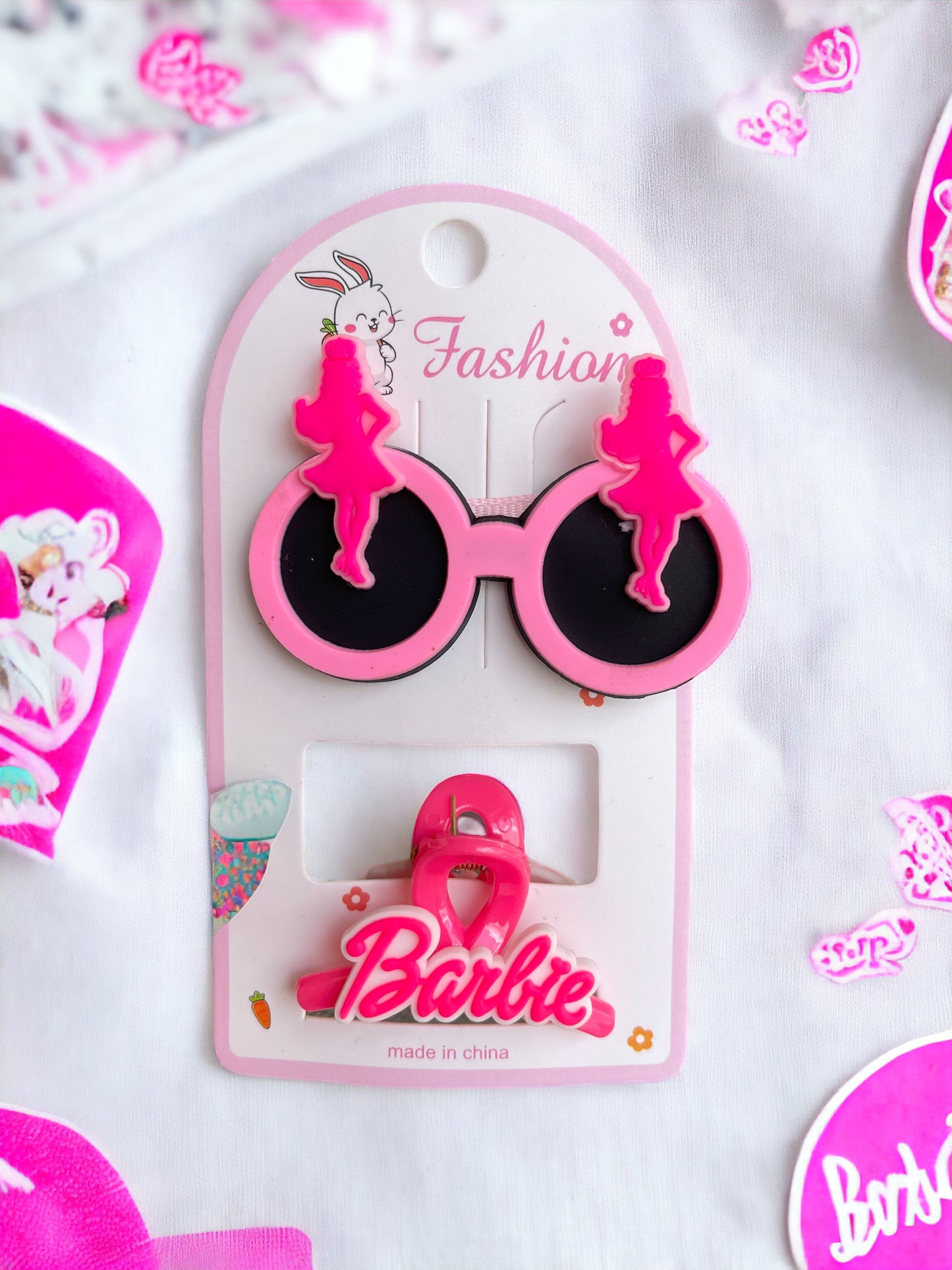 2PCs Barbie sunglasses Hair clip & Mini Hair Claw Advertise