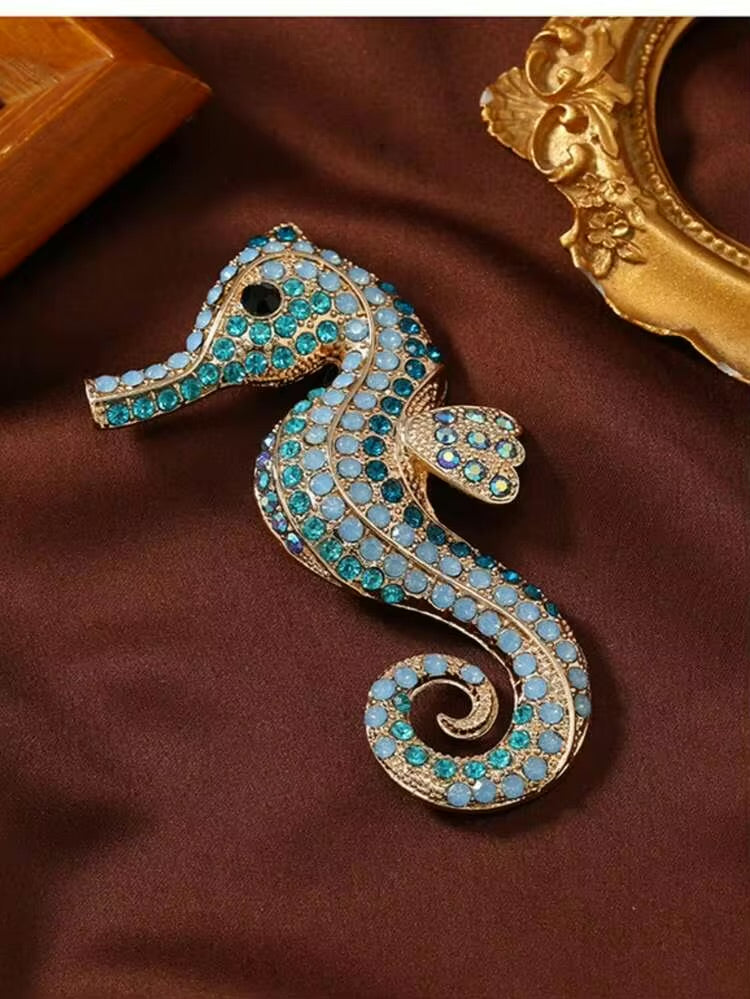 Rhinestone Sea-Inspired Brooch Collection β 4 Styles
