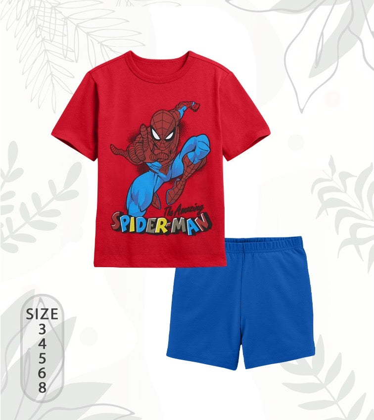 Disney Spiderman Boys Summer Pyjama Set