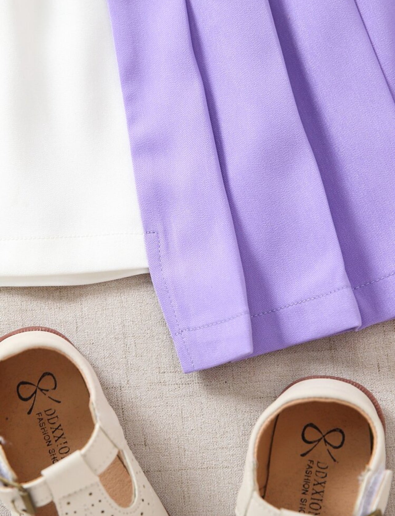 SHEIN Toddler Girls Colorblock Pleated Asymmetrical Hem Summer Skirt - 7Y