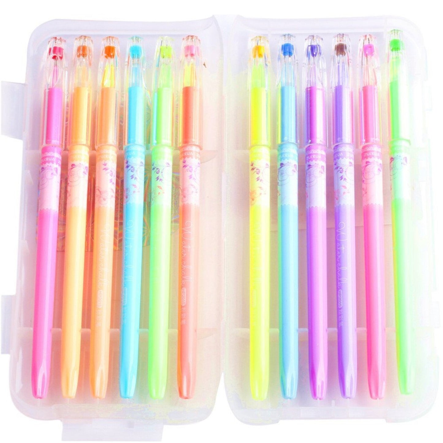12 Pastel Candy Colors Coloring Gel Pens; Adult Coloring Books, Drawing, Bible Study, Planner, Scrapbooking, Diary; Kawaii Cute Gel Pens