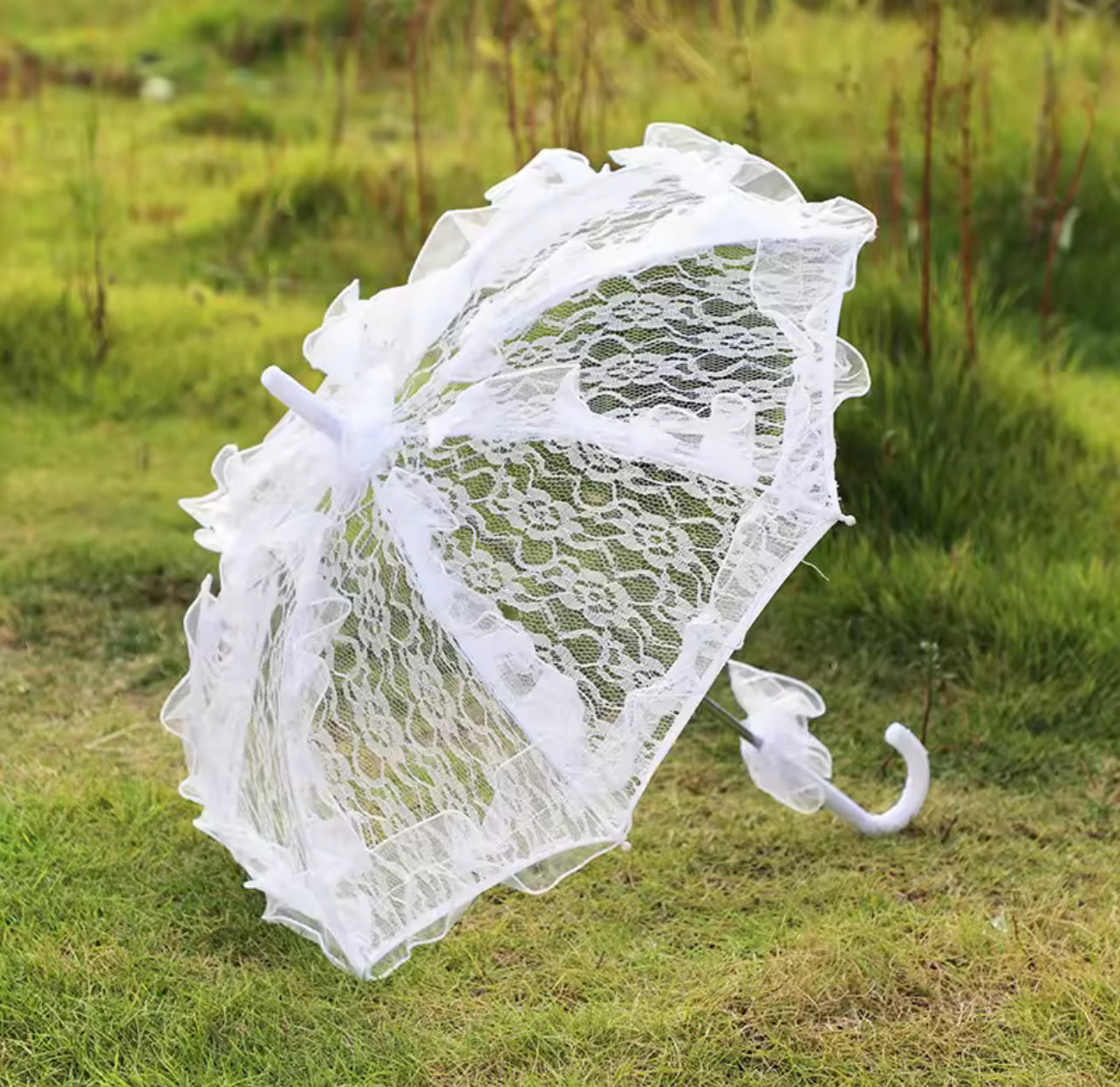 Elegant Wedding Bride Umbrella White Lace Umbrella Sunshade Marriage Bridal Umbrella Party Photo Props Decor Wedding Accessories