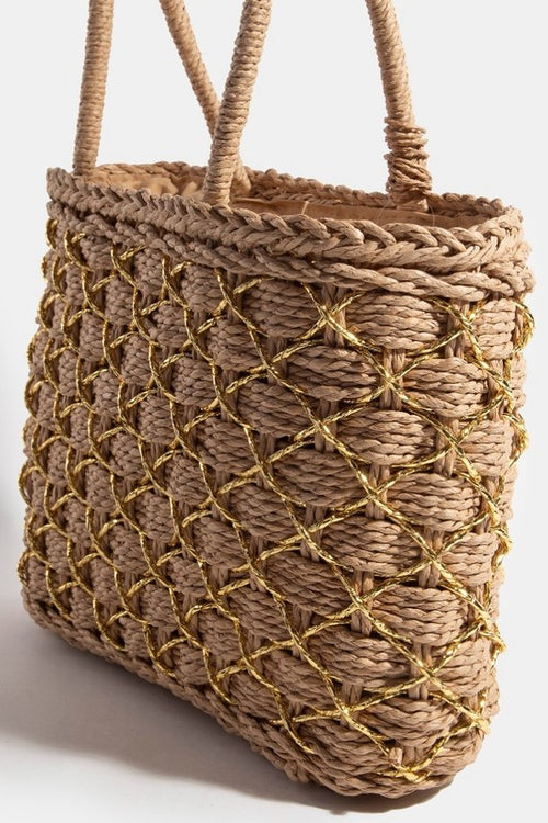 Women Handbags Straw Rattan Woven Crossbody Bag Summer Bohemia Beach Tassel Design Basket Bag Fashion Shoulder Messenger Bag