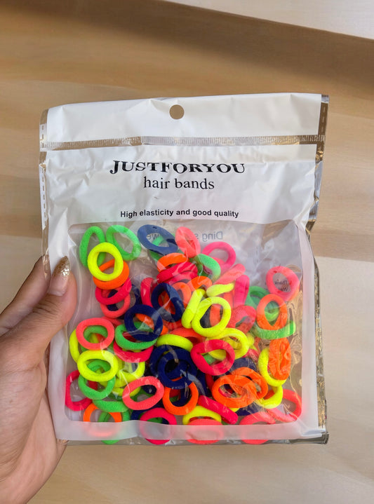 100PCS Women Girls Colorful Nylon Elastic Hair Bands Ponytail Hold Small Hair Tie Rubber Bands Scrunchie Hair Accessories
