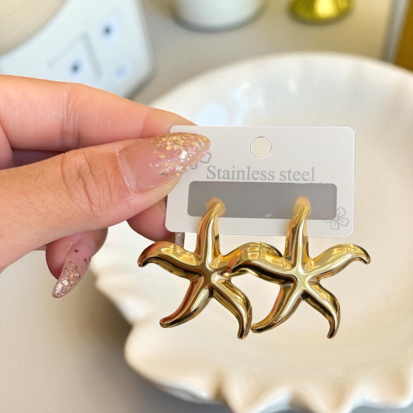 316L Stainless Steel Gold Trending Starfish Earrings For Women Sea BeachSpecial Niche Design Jewelry Gifts Wholesale Party