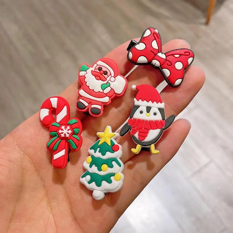 10Pcs/set Christmas Headdress Santa Antler Hair Clip For Girls Hairpins Clips Children's Barette Hair Ornaments Hair Accessories