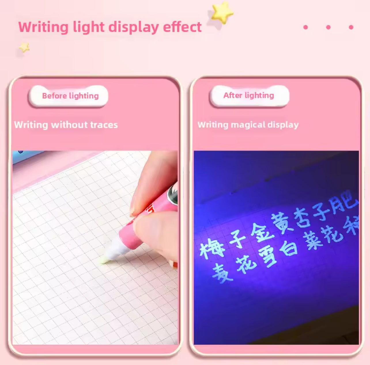 Magic Invisible Highlighter Pen with UV Light Painting Markers Invisible Ink Fluorescence for Kid Gift Spy Game