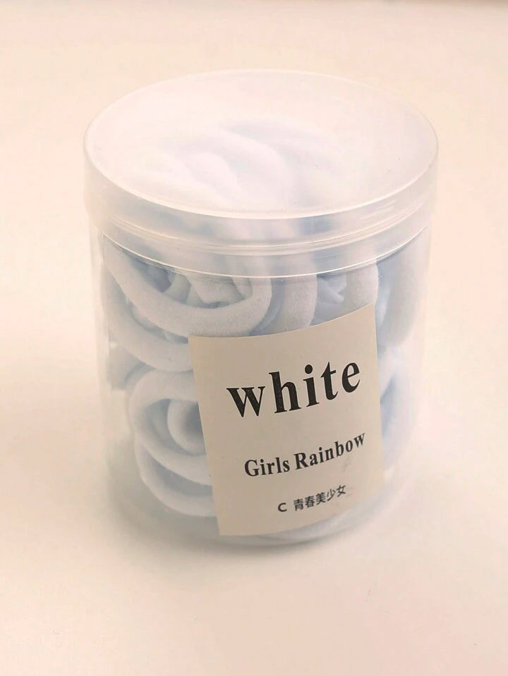 50pcs/Pack Basic High Elasticity Hair Ties For Women, Ponytail Holders Casual Hair Rubber Bands Hair Rope