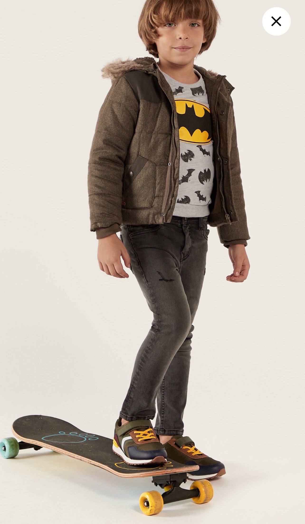 All Over Batman Print Crew Neck Pullover with Long Sleeves - 5 Years