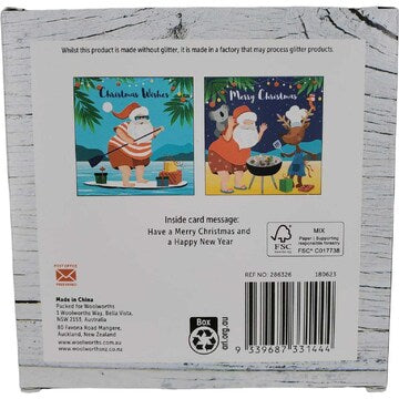 Christmas Cards Square Australiana 12 Pack