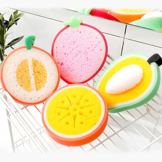 Fruit Cleaning Sponge 2Pcs Multifunctional Thickened Washing Dishes Supplies Household Kitchen Dishwashing Wipe Accessories