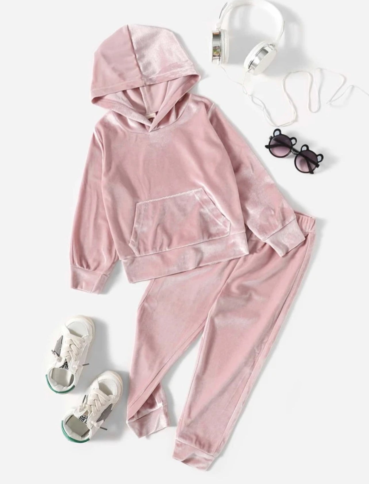 Young Girl Flannel Hoodie With Sweatpants - 4 Years