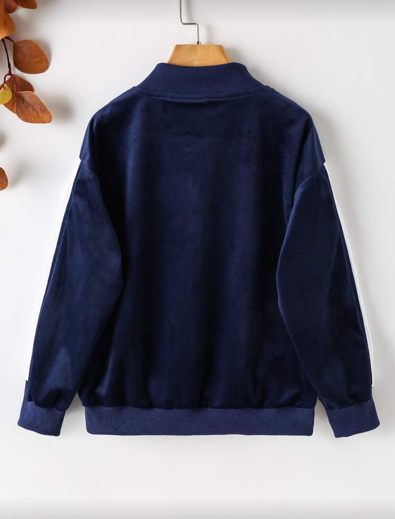 SHEIN Girls Color Block Zipper Up Bomber Jacket - 4Y