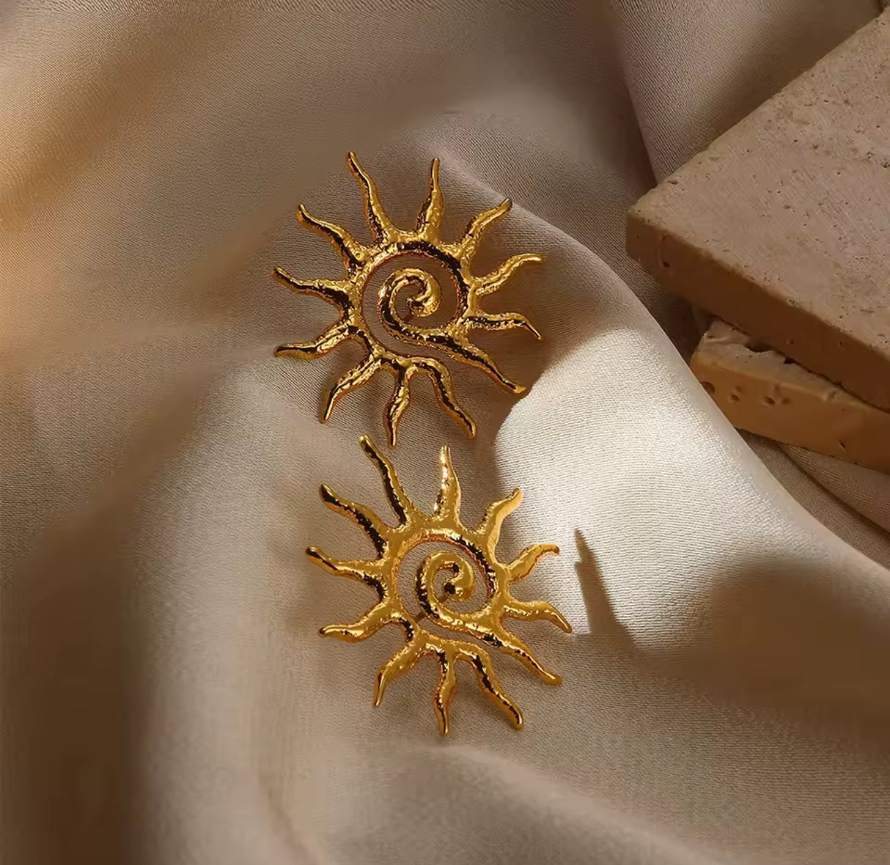 Stainless Steel Sun Earrings for Women Girls Gold Color Piercing Stud Earrings Trend 2025 Minimalist Ear Jewelry Freeshippings