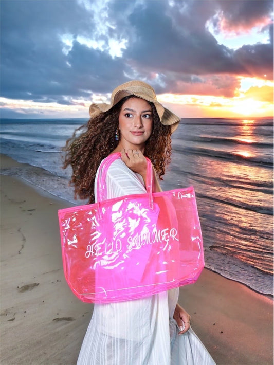 Hello Summer PVC Transparent Beach Bag