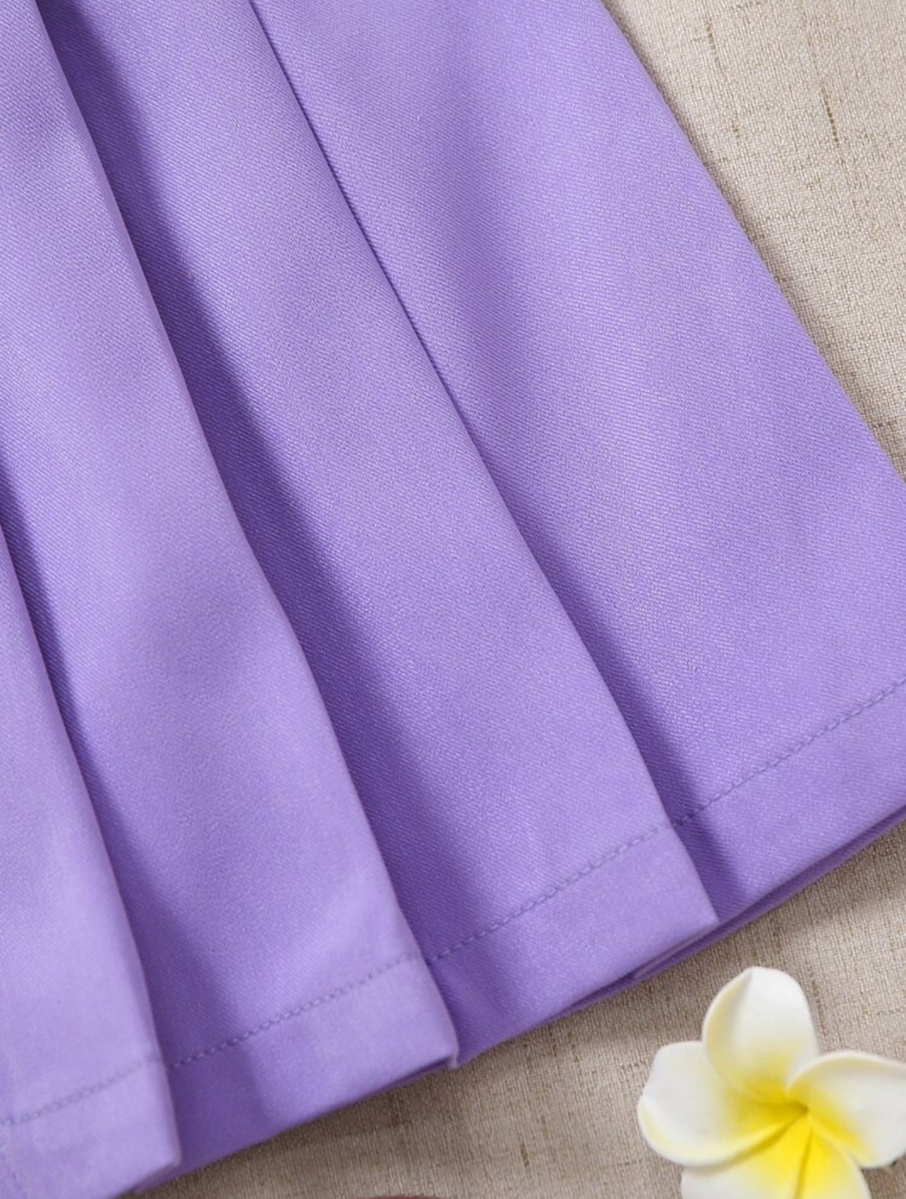 SHEIN Toddler Girls Colorblock Pleated Asymmetrical Hem Summer Skirt - 7Y