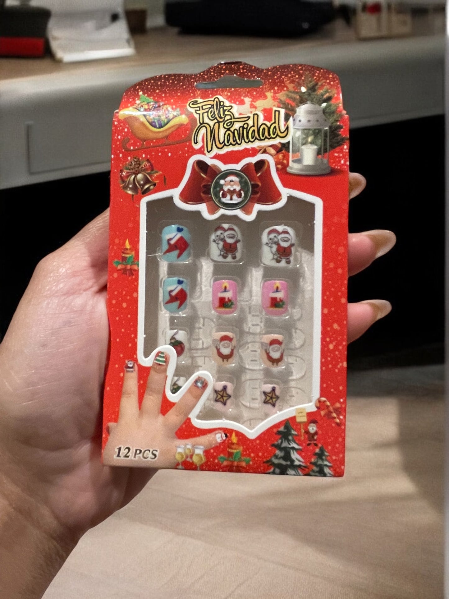 Christmas Themed Kids Fake Nails