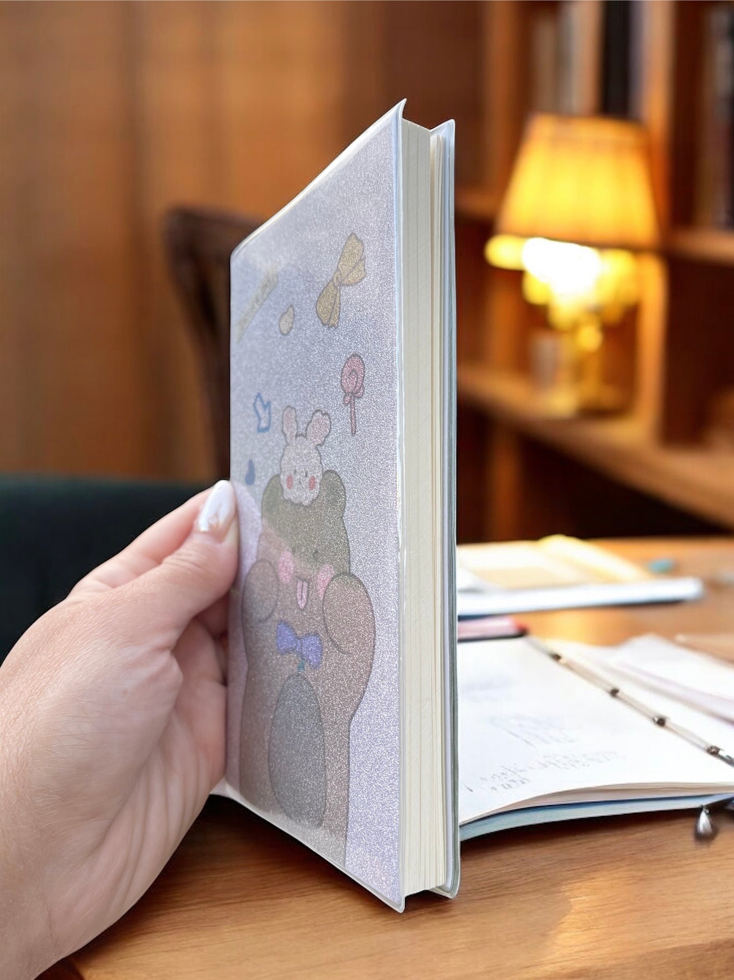 Glittery Cute Bear & Bunny Notebook – “Forever a Day”