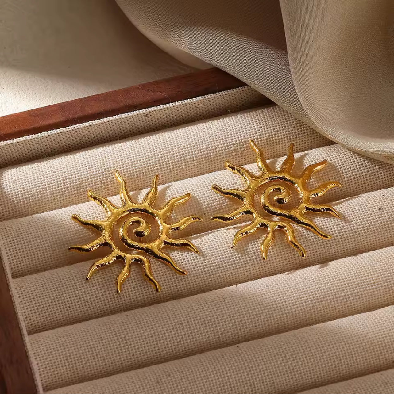 Stainless Steel Sun Earrings for Women Girls Gold Color Piercing Stud Earrings Trend 2025 Minimalist Ear Jewelry Freeshippings