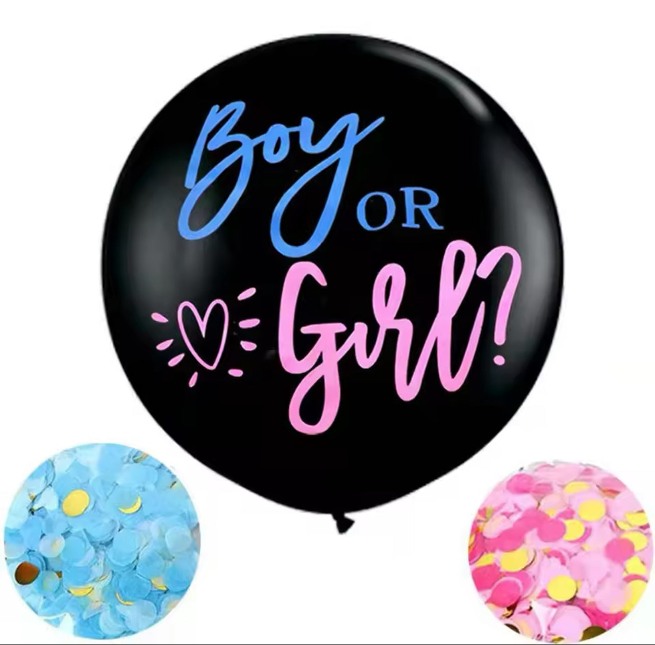 1 Set Giant Boy Or Girl Gender Reveal Black Latex Balloon Baby Shower Confetti Ballons Birthday Gender Reveal Party Decoration