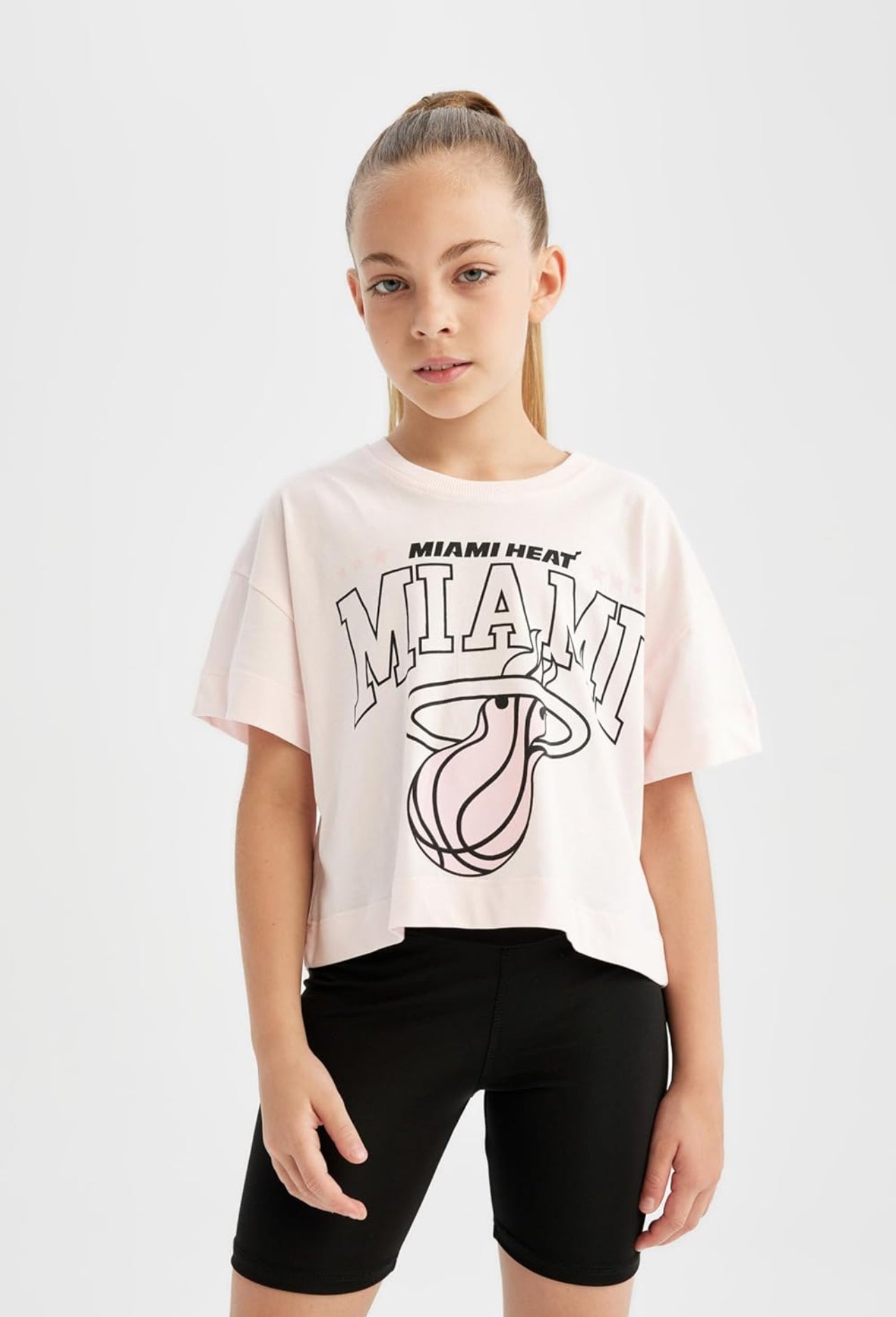 DeFacto Girls Waist - Lenght Crop Top Short SleeveKnitted Short Sleeve Body C5772A8 Short Sleeve Body - 8 Years