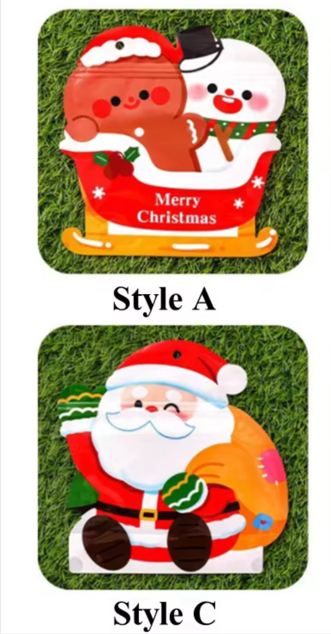 5PCS Stand-up Plastic Christmas Cartoon Zipper Packaging Bag DIY Cute Sugar Candy Snack Child Xmas Gifts Storage Pouches