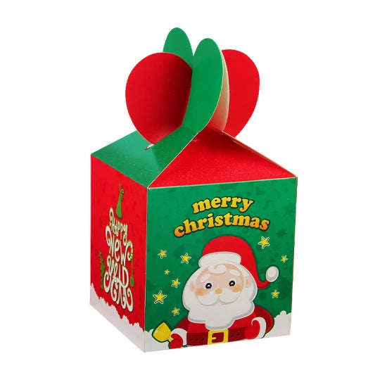 12 PCs Christmas Gift Empty Carton Box Christmas Apple Packaging Box Christmas Eve Apple Gift Box