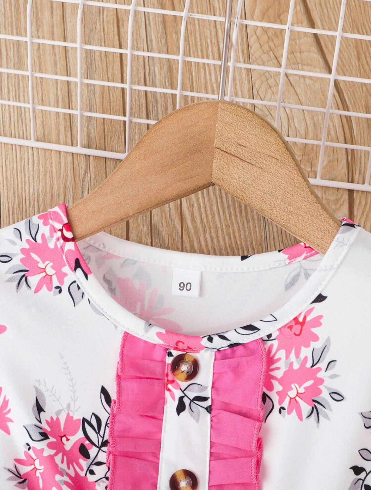 Shein Toddler Girls Floral Print Frilled Bow Front Ruffle Trim Mesh Overlay Summer Dress - 2,3 Years