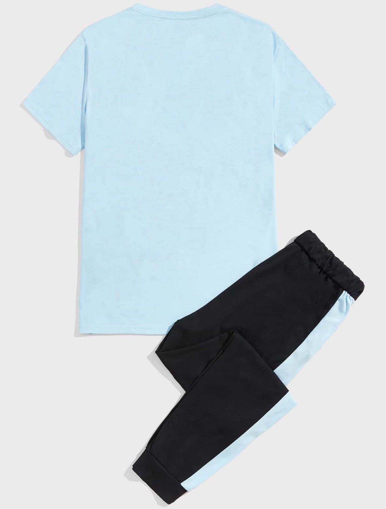 SHEIN Manfinity Men Letter Graphic Tee & Side Panel Sweatpants - Xl,XXL