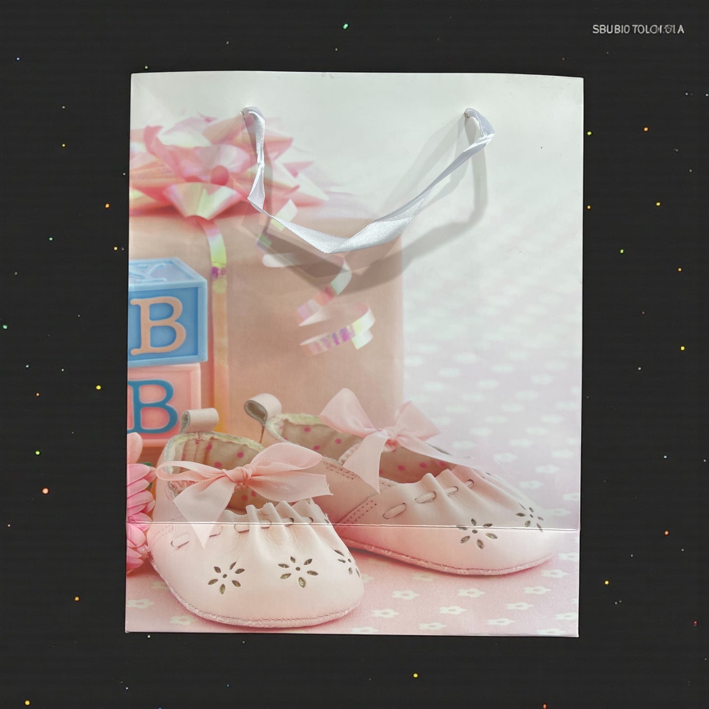 Baby Shower Gift Bag – Elegant Pink Design with Satin Handles