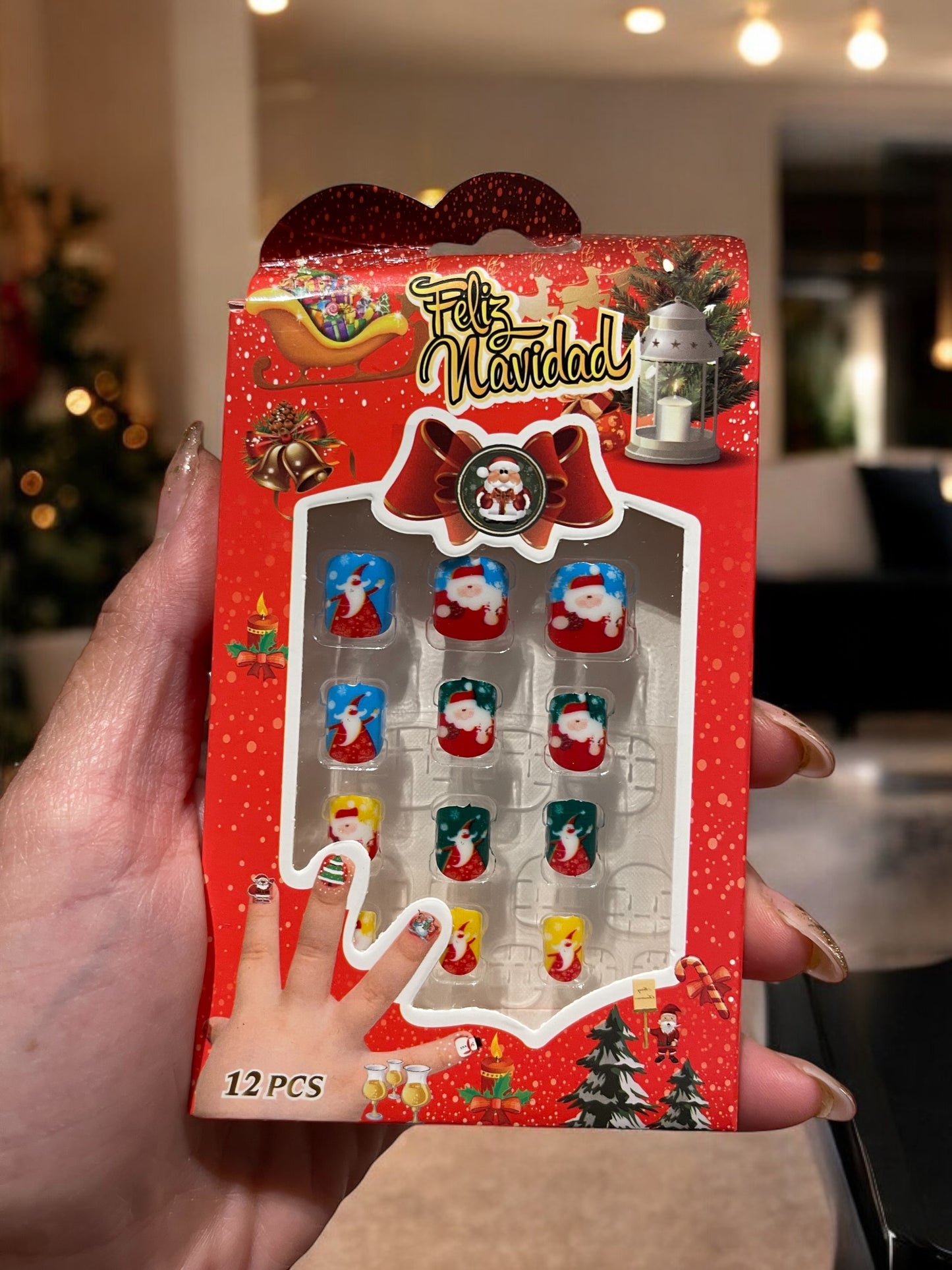 Christmas Themed Kids Fake Nails