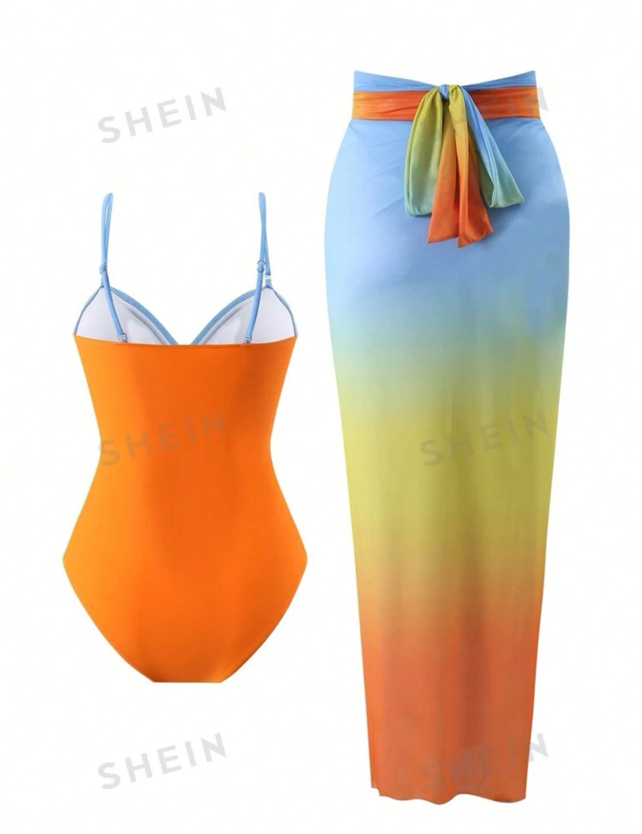 SHEIN Swim Oasis Women's Fashionable Ombre One-Piece For Summer Beach Vacation - S,L