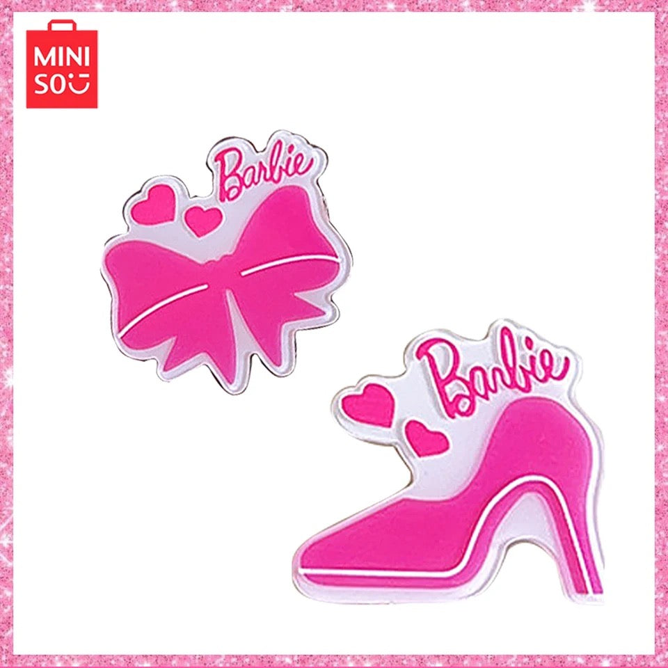 3PCs Set New Miniso Barbiey2K Pink Kawaii Cartoon Letter Love Hair Clip Duckbill  Bangs Clip Hair Accessory Girl Birthday Gift