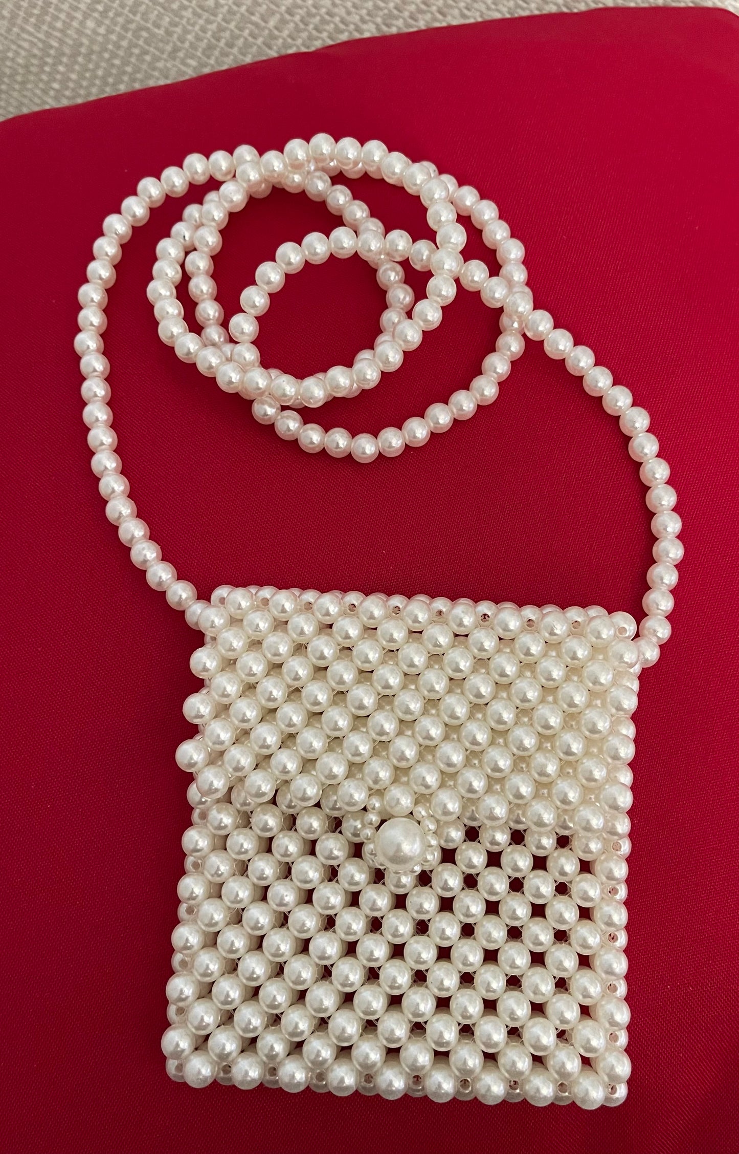Elegant Mini Pearl Beaded Crossbody Bag ā Handmade Vintage Style Evening Purse