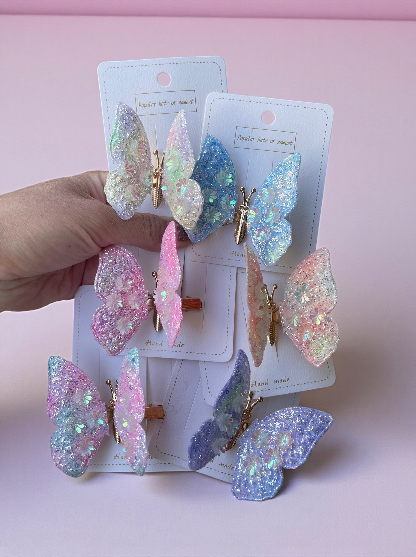 Rhinestone Butterfly Hairpin Multicoloured Moving Wings Hair Clip Headwear Hair Accessories for Children