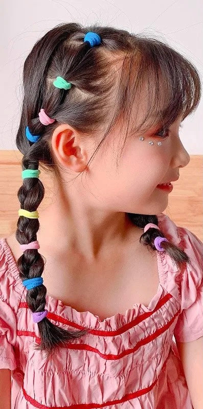 12pcs Elastic Solid Color Candy Color Cute Towel Hair Ties Elastic band hair tie small rubber band towel circle does not hurt the hair elastic good head rope