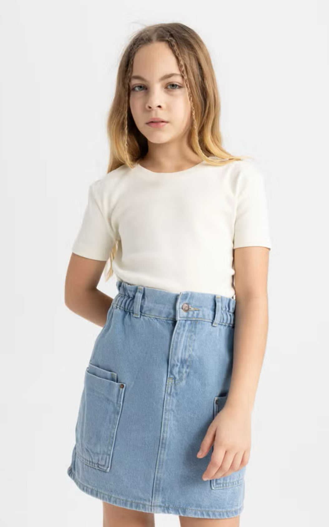 Defacto Girl Slim Fit Knitted Short Sleeve Body - 9Years