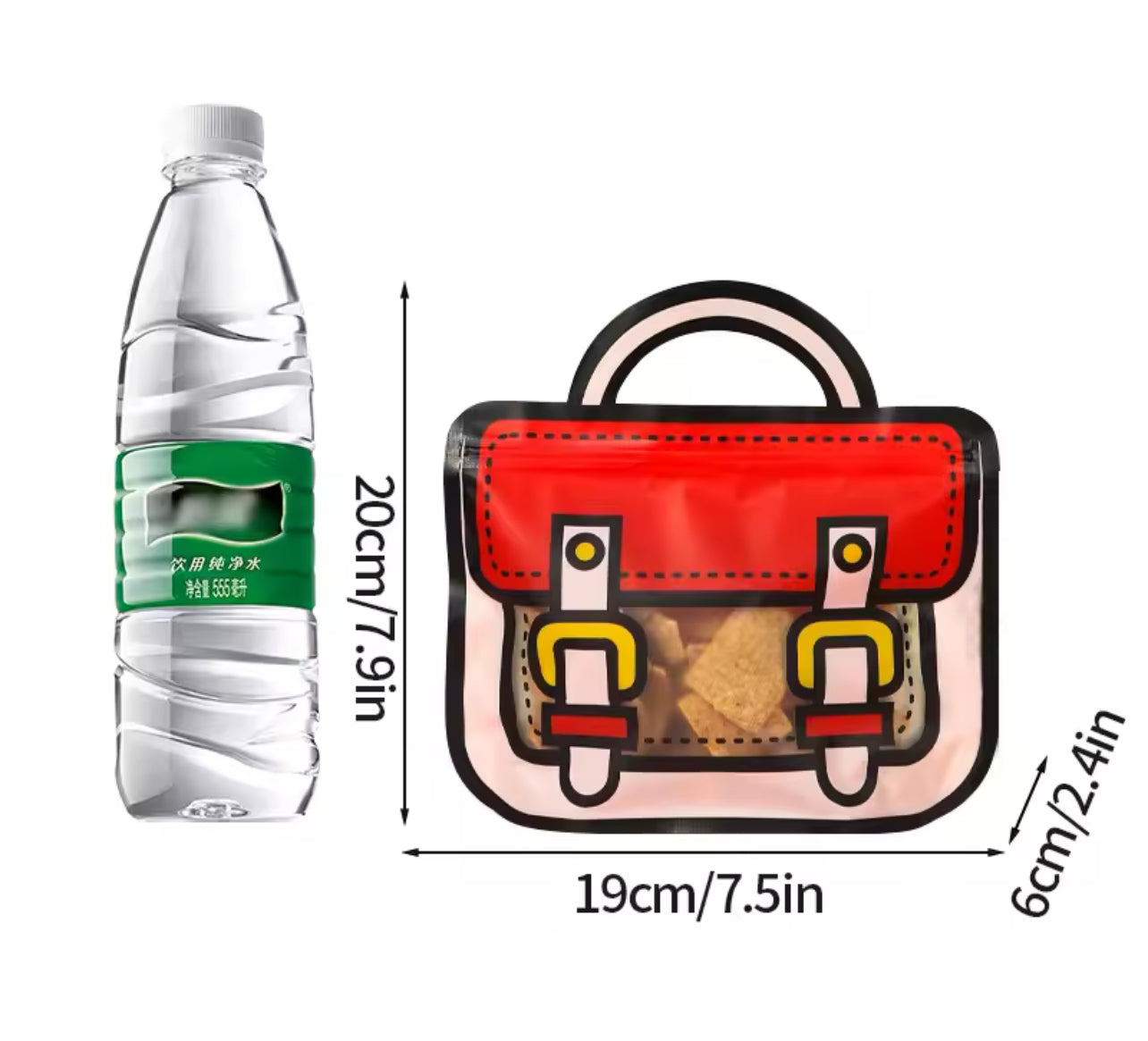 StoBag Candy Packaging Ziplock Bags Cute Snack Chocolate Tote Handle with Window Kids Cartoon Plastic Sealed Food Storage