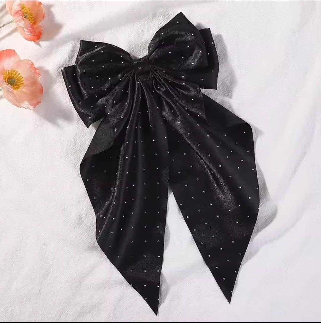 Woman Girls New Bowknot Streamer Hairpin Chiffon Ribbon Barrette Bow Back Head Spring Clip Headwear Fashion Hair Accessories Advertise