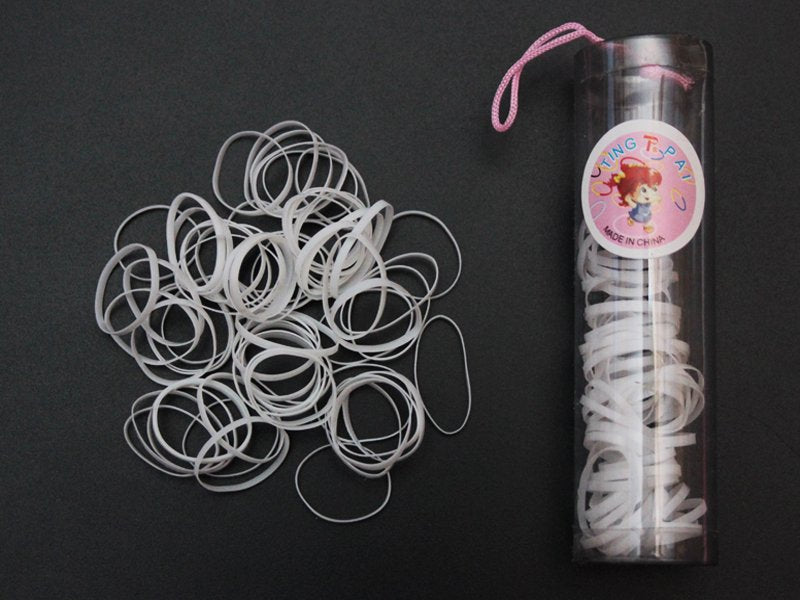 White Mini Rubber Bands Hair Rubber
Bands Elastic Hair Ties for Hair Making Hairstyles