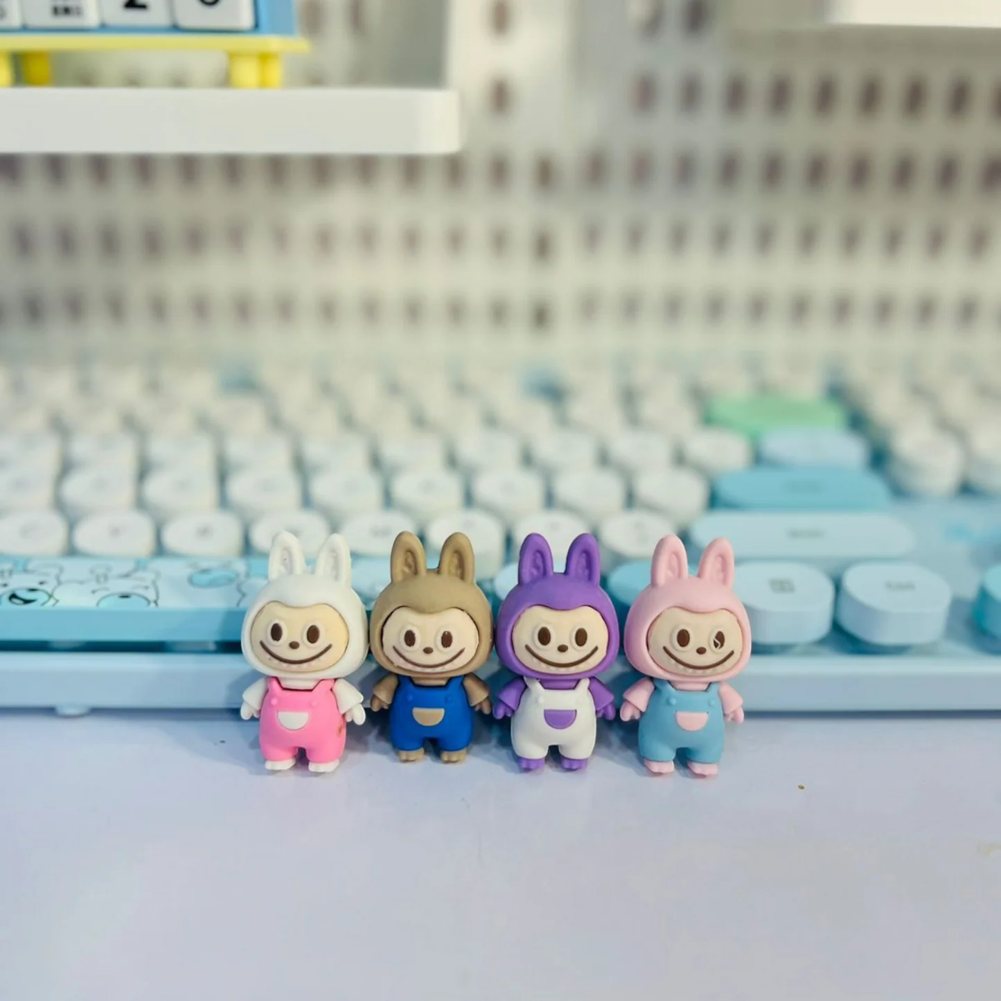 4PCs Labubu High Quality Factory School Children's Education Clean Tool Stationery and Gifts Lovely 3d Animal Shaped Erasers Made in China