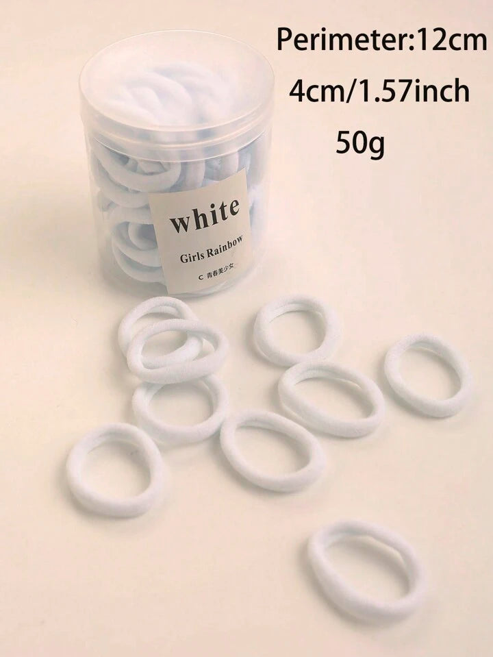 50pcs/Pack Basic High Elasticity Hair Ties For Women, Ponytail Holders Casual Hair Rubber Bands Hair Rope