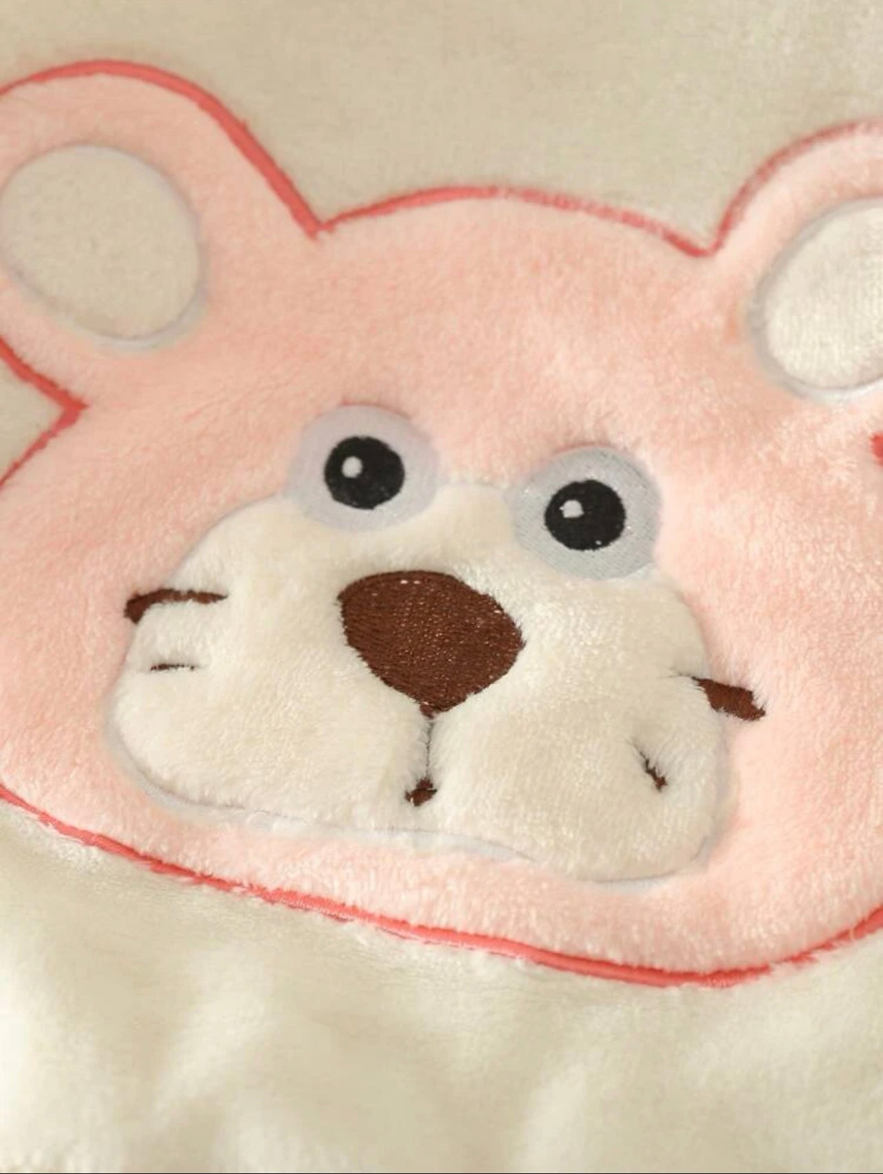 SHEIN Toddler Girls Bear Embroidery Flannel Sweatshirt & Sweatpants