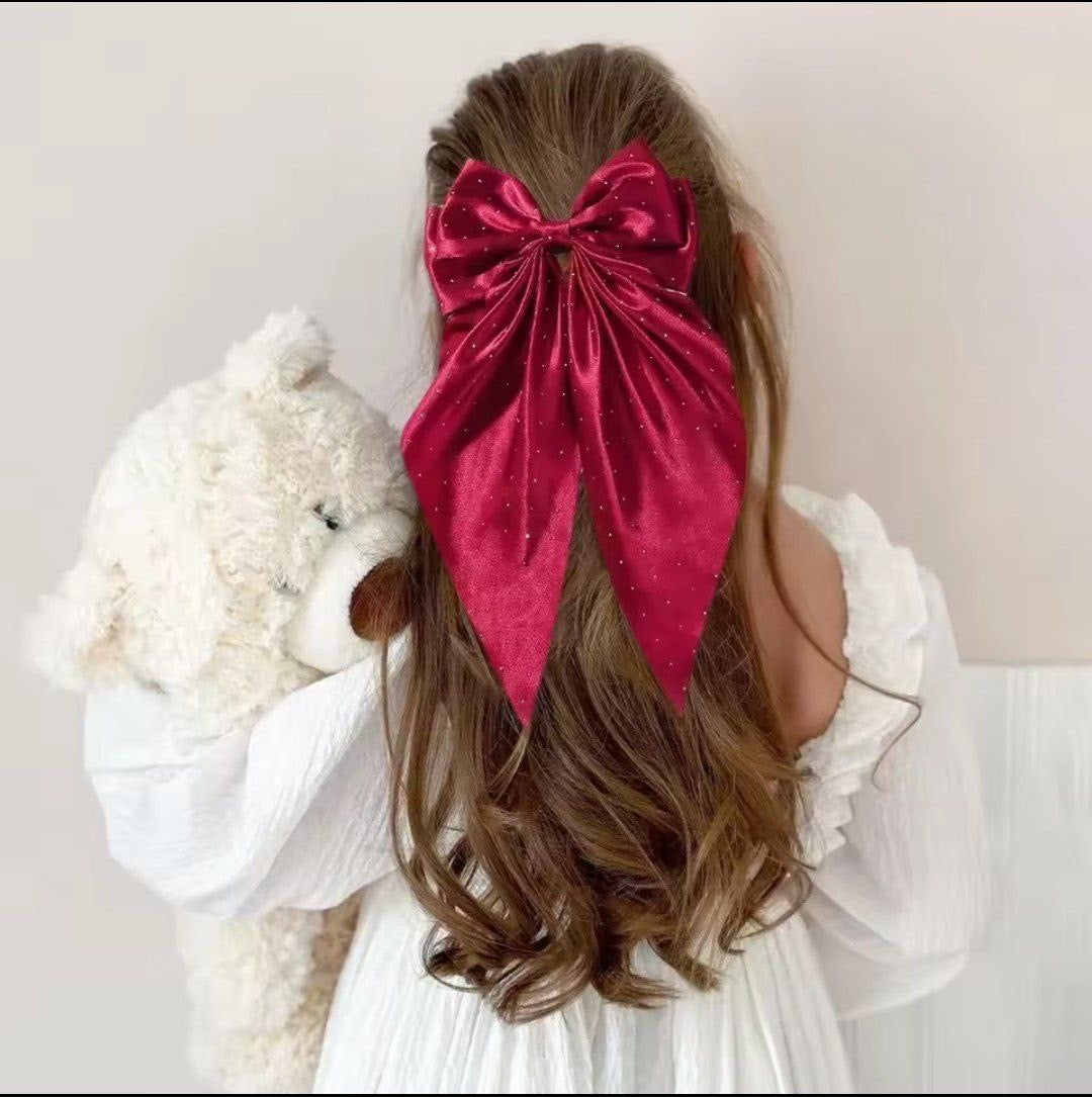 Woman Girls New Bowknot Streamer Hairpin Chiffon Ribbon Barrette Bow Back Head Spring Clip Headwear Fashion Hair Accessories Advertise